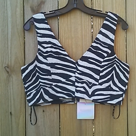𝅺NWT- Missguided- Zebra Jacquard Bralet - Picture 6 of 8